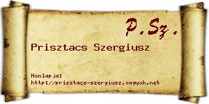 Prisztacs Szergiusz névjegykártya